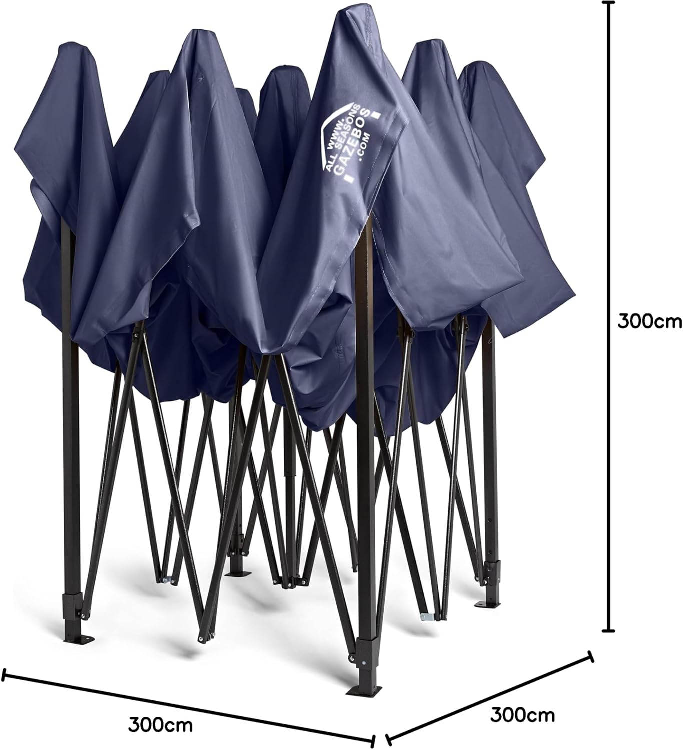 karaca-alisveris - Tonnelle Pliante Série - 3x3m - Étanche, robuste, haute qualité, Bleu Marine