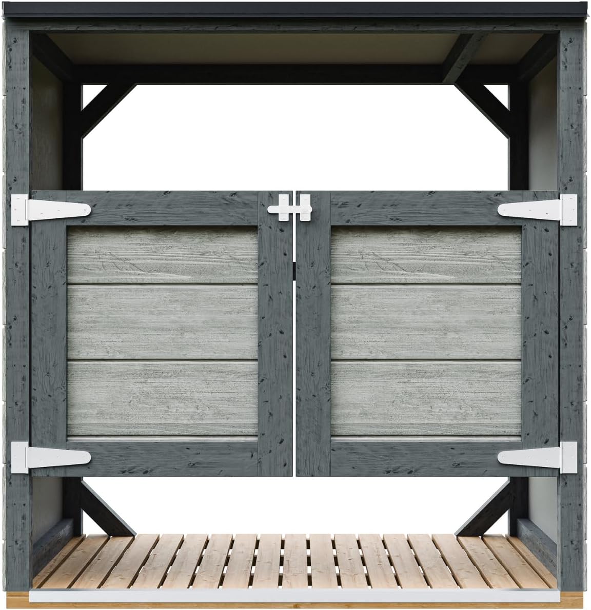 Abri de Jardin pour poubelles, Cache Poubelle extérieur 2x240L – Coffre de Rangement Exterieur, Armoire de Jardin, cabane de Jardin Exterieur – karaca-alisveris M980A-TUNDRA Cavern