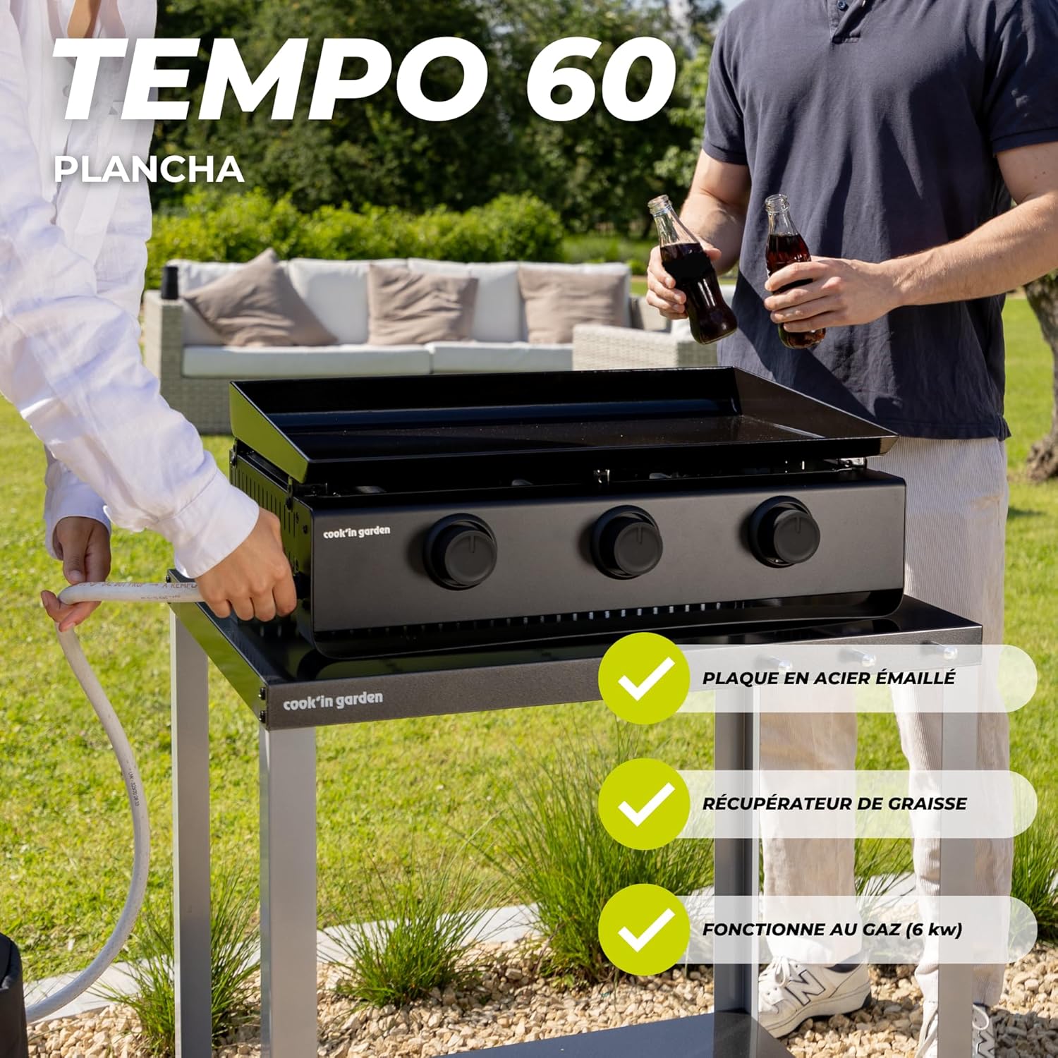karaca-alisveris - Tempo 3 brûleurs - 6 kW - acier émaillé - bac amovible