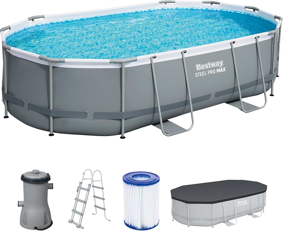 karaca-alisveris - Steel Pro Max - 488x305x107 cm - Piscine hors sol gris