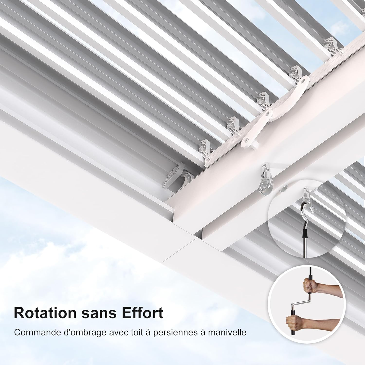 karaca-alisveris - Pergola Bioclimatique, 4,8x3,68m, aluminium, lames orientables