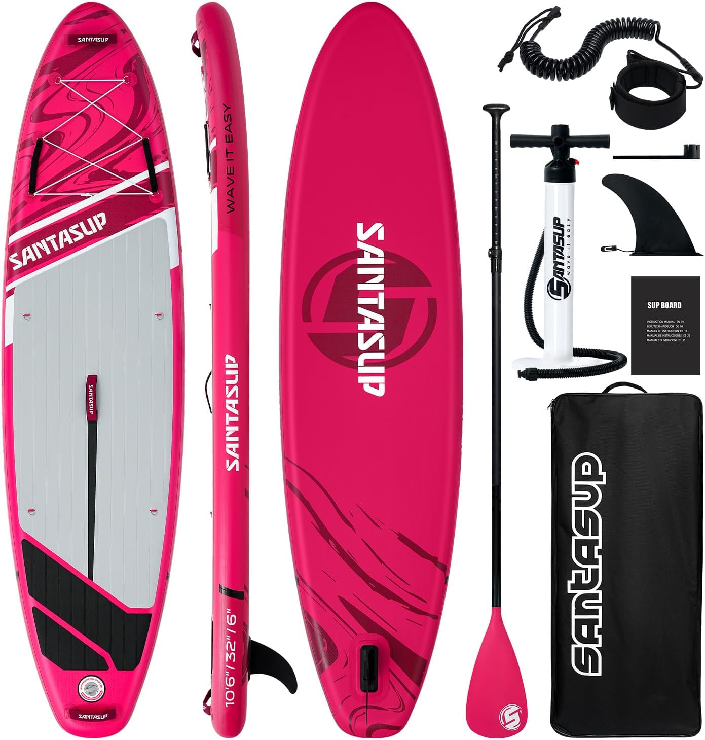 Tableau Gonflable Stand Up Paddle avec Accessoires Sup, Pont EVA antidérapant, Tableau Large 10'6