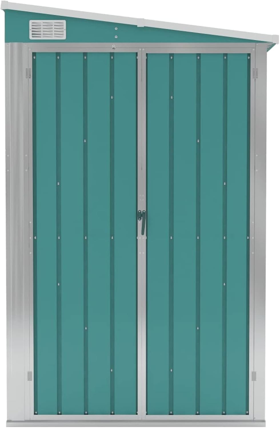 Abri de jardin mural en acier galvanisé vert 118 x 288 x 178 cm