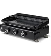 karaca-alisveris - Plancha Silvia Evo 3 Feux Plaque Acier de 67 x 34 cm - 3 brûleurs - Grille de réchauffe...