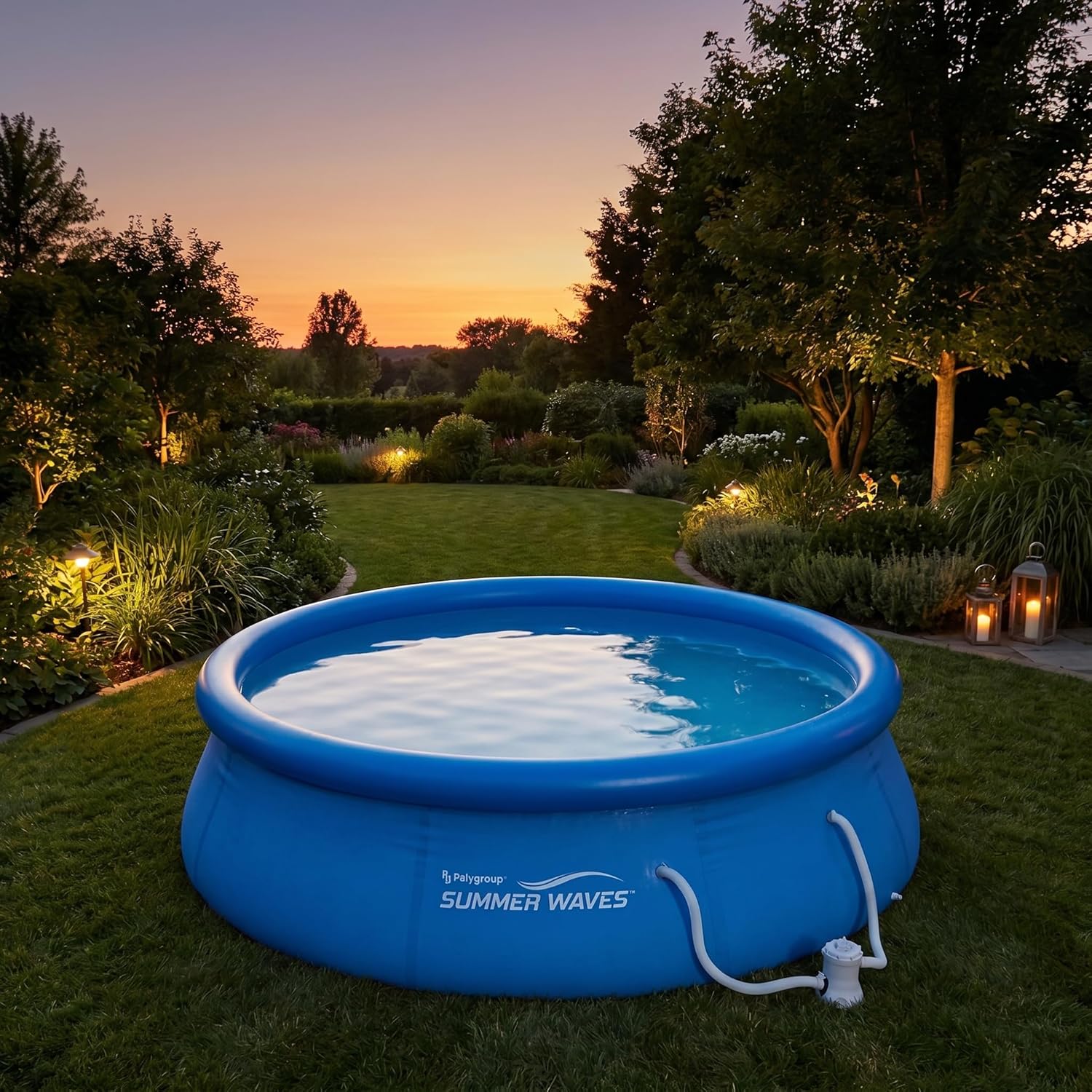 karaca-alisveris Piscine de 366 x 91 cm, installation rapide, idéale pour la famille, avec pompe de filtration
