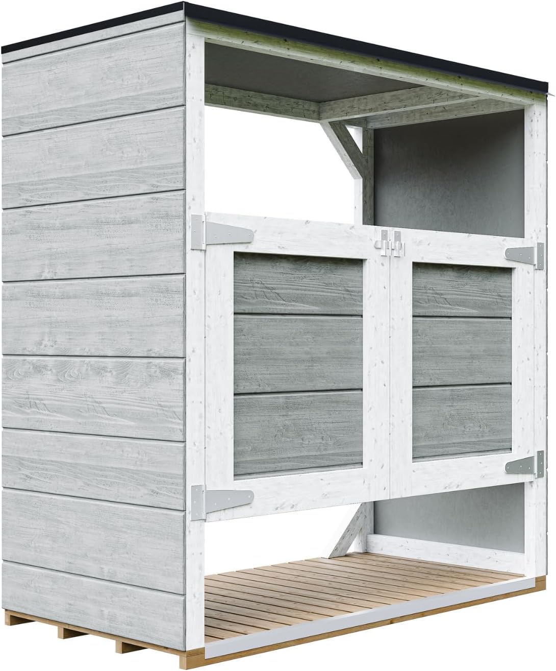 Abri de Jardin pour poubelles, Cache Poubelle extérieur 2x240L – Coffre de Rangement Exterieur, Armoire de Jardin, cabane de Jardin Exterieur – karaca-alisveris M980A-TUNDRA Grey