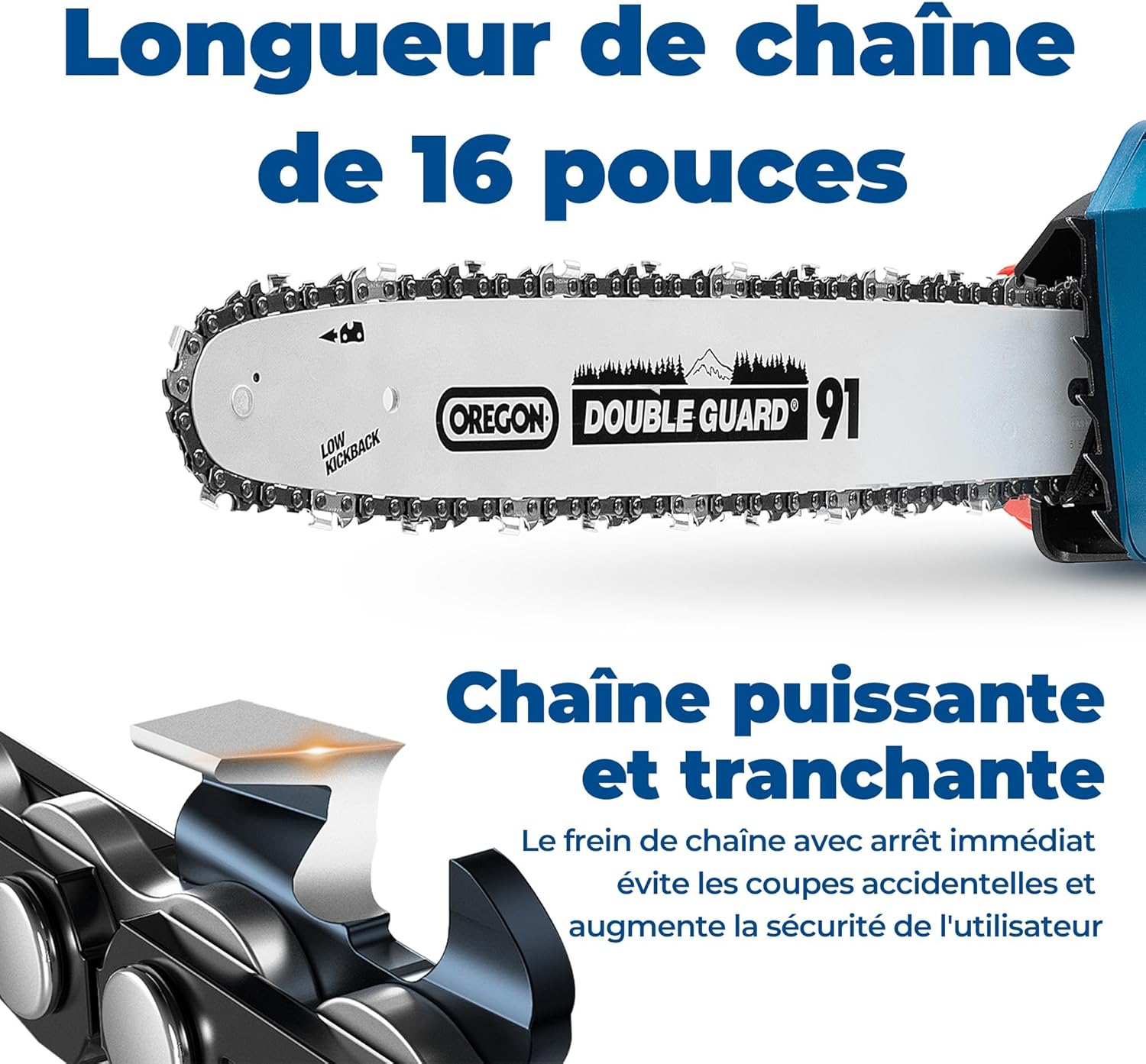 karaca-alisveris - Tronçonneuse sans fil 40V - 38 cm - Moteur brushless, 2 batteries 4 Ah