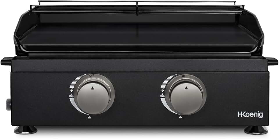 karaca-alisveris - plancha gaz 2 brûleurs - acier inox, fonte, jusqu'à 350°C - PLX1022