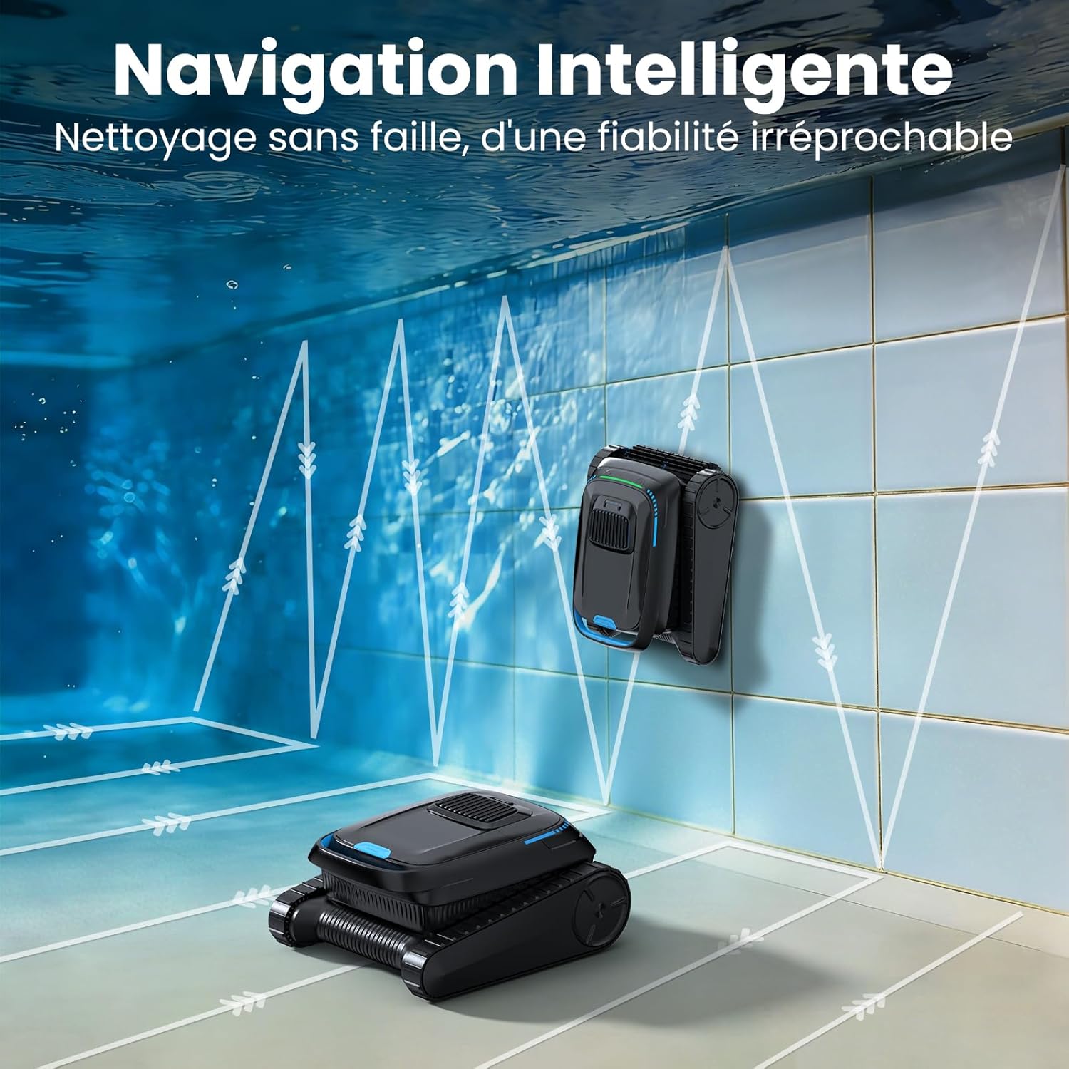 Robot piscine - version 2026 - 170㎡ - sans fil, batterie, 18927 L/H