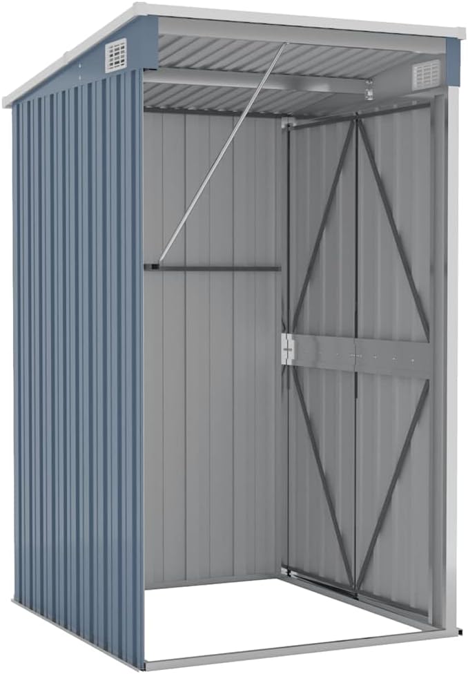 Cabanes & abris de Jardin - remise murale gris - 118x100x178cm - acier galvanisé, Poids 22.7kg