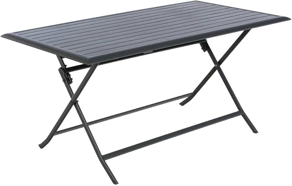 karaca-alisveris - Azua table de jardin pliante 6 places, aluminium gris