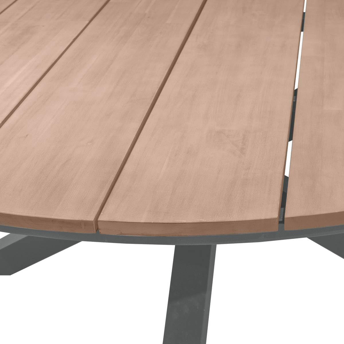karaca-alisveris - Oriengo table ronde 8 places - aluminium acacia - Gris Graphite