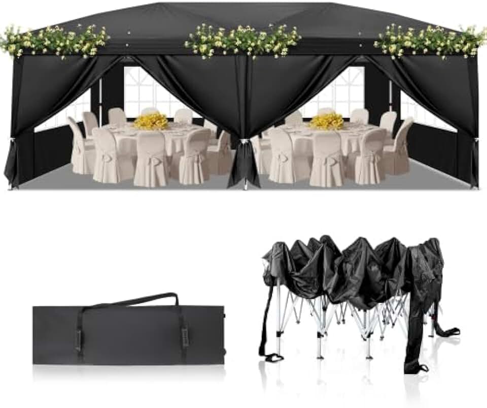 karaca-alisveris - Tonnelle pliante série jardin - 3x6m - imperméable, installation rapide, sac inclus.