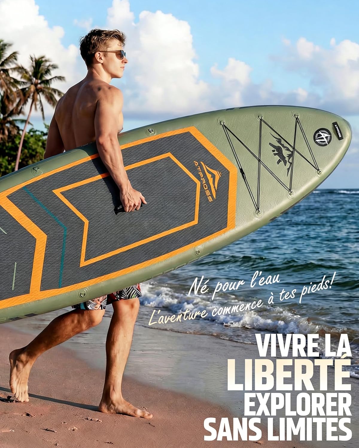Planche de paddle gonflable adulte - 366x92cm - 240kg, siège kayak