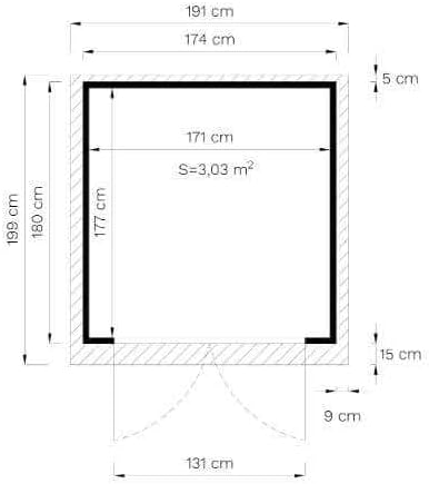 Cabane à Outils Mollie en Bois de la Marque Carlsson | Remise à Outils | abri de Jardin Exterieur | carré, Construction en Panneaux préfabriqués, cabane de Jardin, Toit monopente, épaisseur de la p