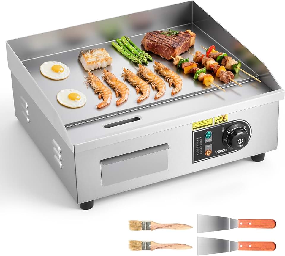 karaca-alisveris - plancha électrique 2800W - 45x30cm - température réglable, accessoires inclus