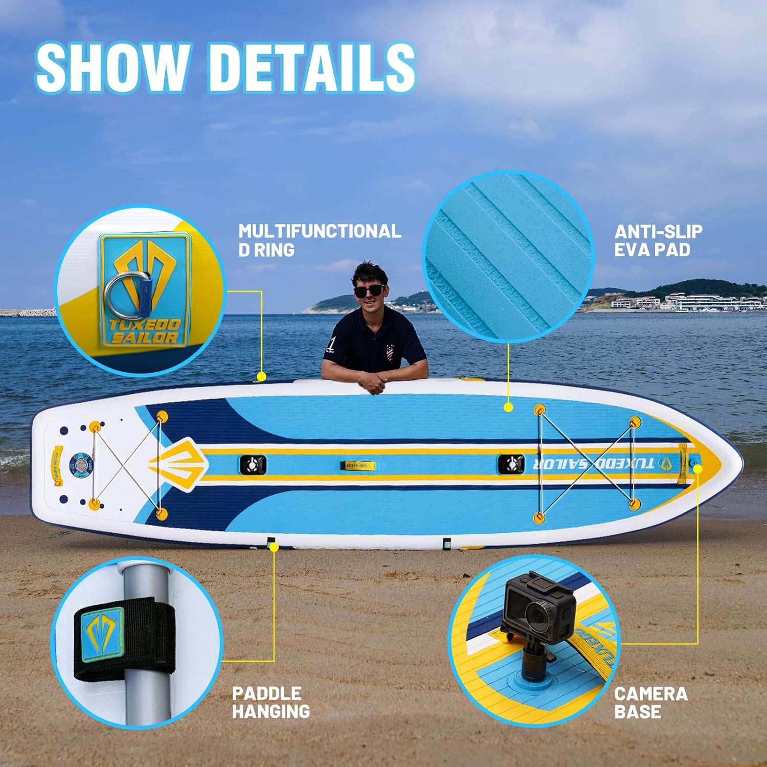 karaca-alisveris - Paddle gonflable adulte - sup 320x80x15cm - planche stable, accessoires complets