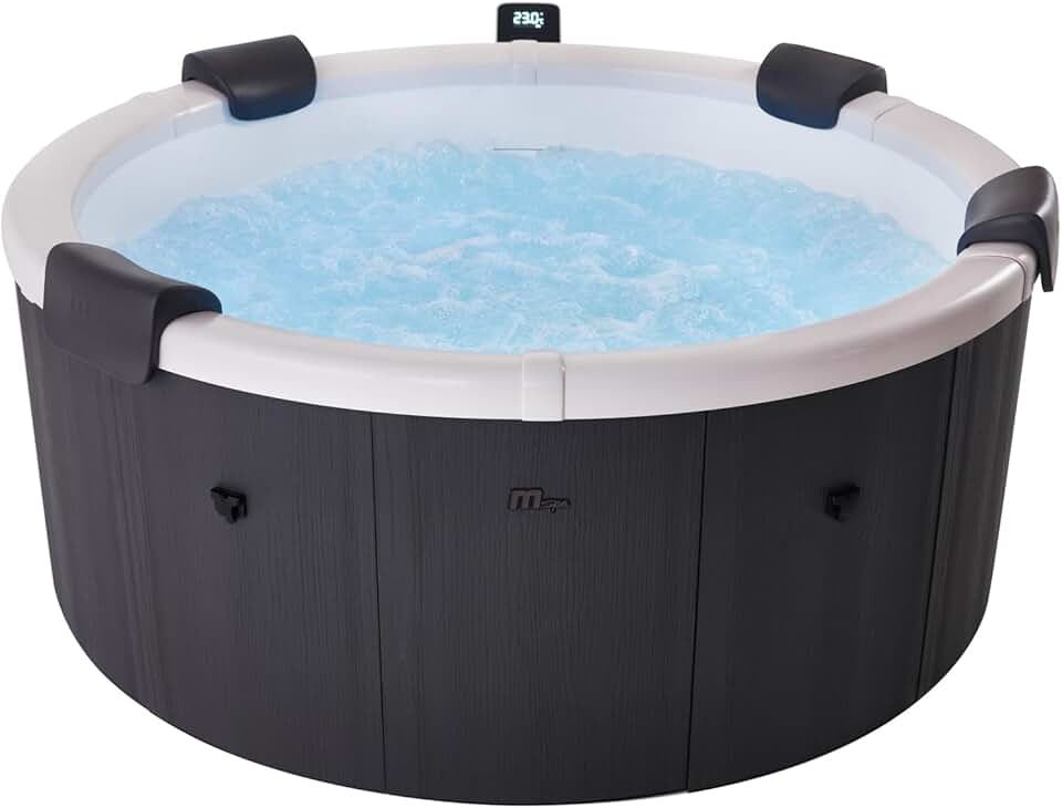 karaca-alisveris - Denver série - Ø182 cm - 6 places, jets air/eau, effet bois, filtres inclus