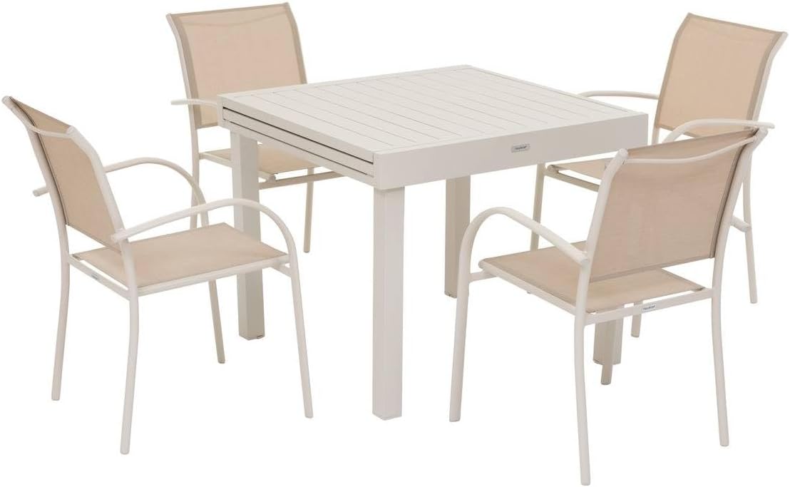 karaca-alisveris - Piazza série - 8 places - aluminium époxy, rallonge coulissante