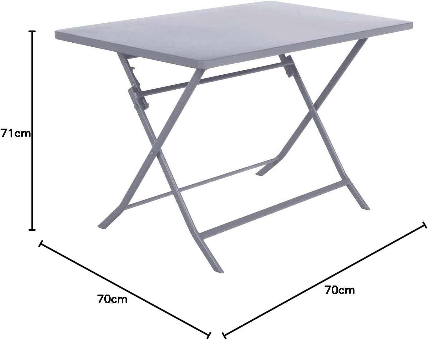karaca-alisveris - Greensboro - 4 places - table pliante acier antirouille, quartz