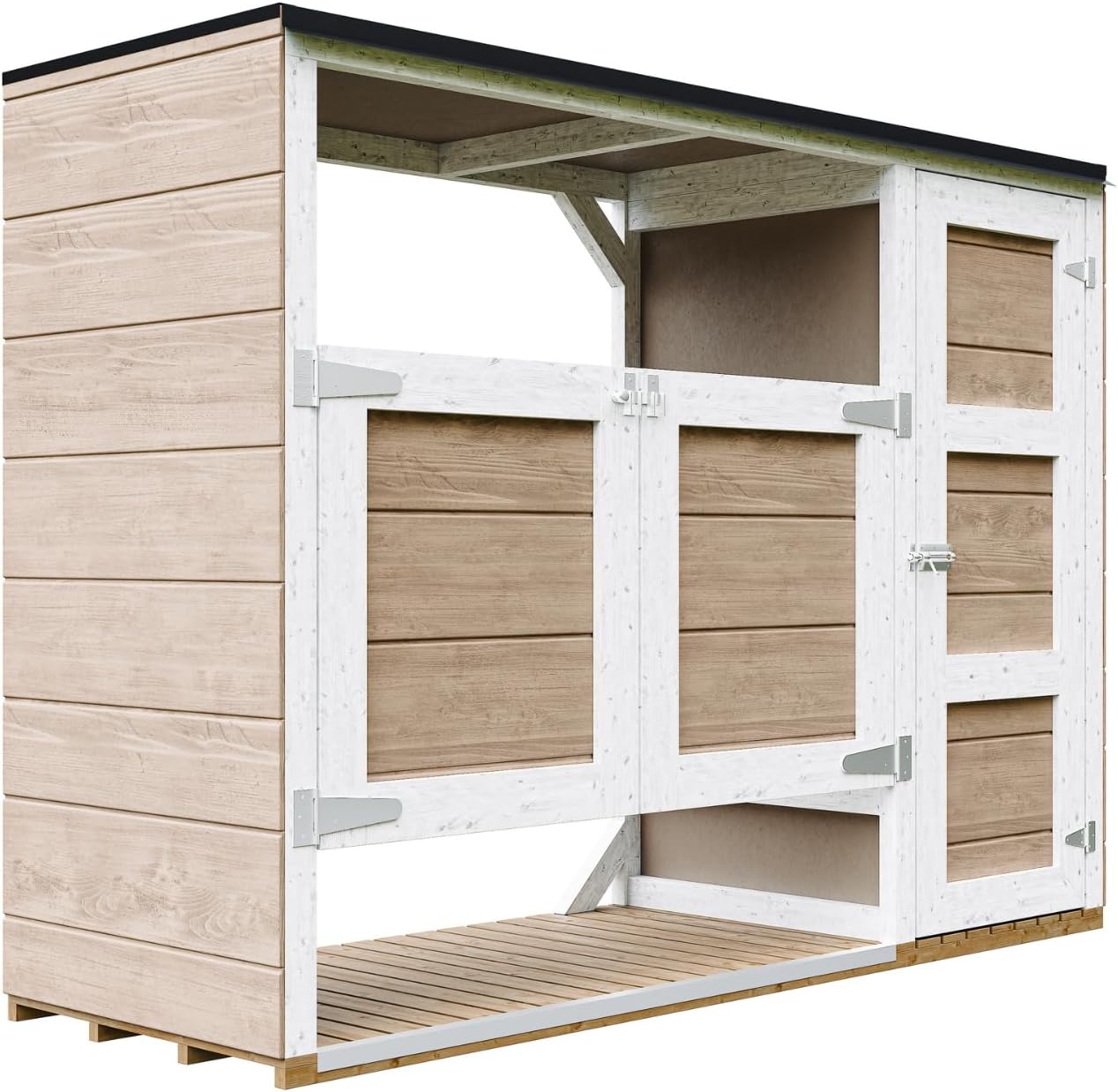 Abri de Jardin pour poubelles, Cache Poubelle extérieur 2x240L – Coffre de Rangement Exterieur, Armoire de Jardin, cabane de Jardin Exterieur – karaca-alisveris M981A-TERRA Brown