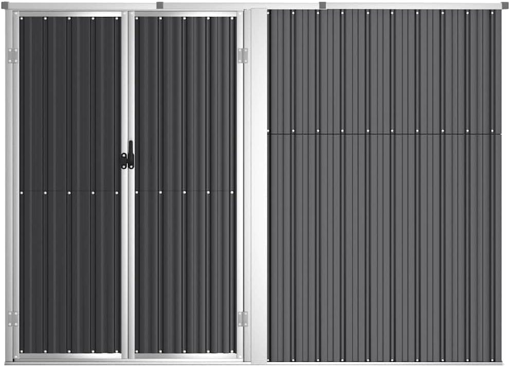 Abri de jardin - acier galvanisé anthracite - 225x89x161 cm, robuste, étanche