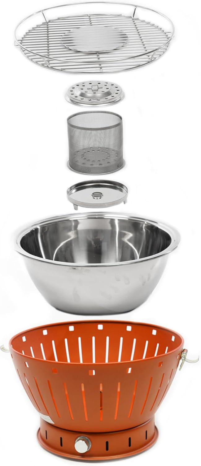 karaca-alisveris - Barbecue portable sans fumée - 35cm diamètre - charbon de bois