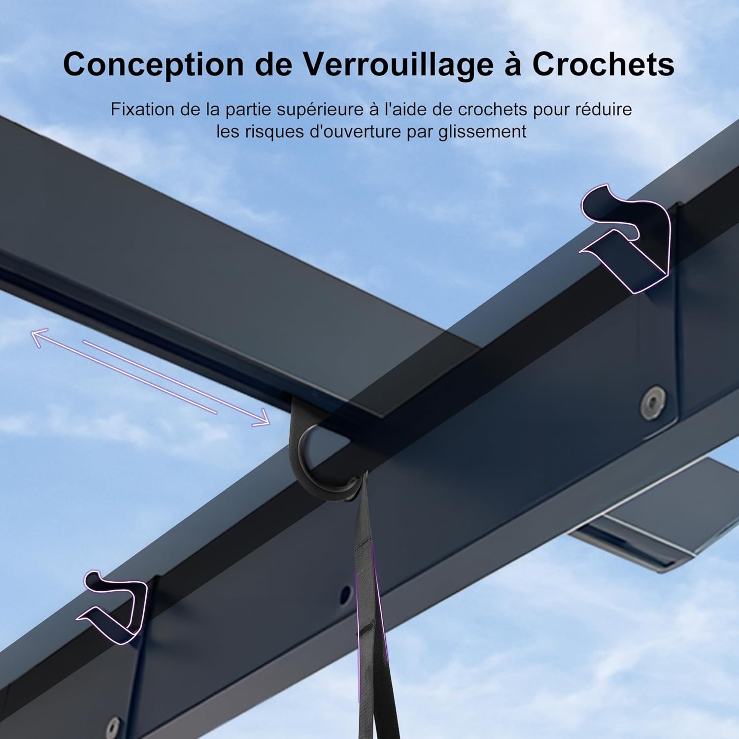 karaca-alisveris - Pergola aluminium série - 4x3m - toit rétractable, imperméable, gris