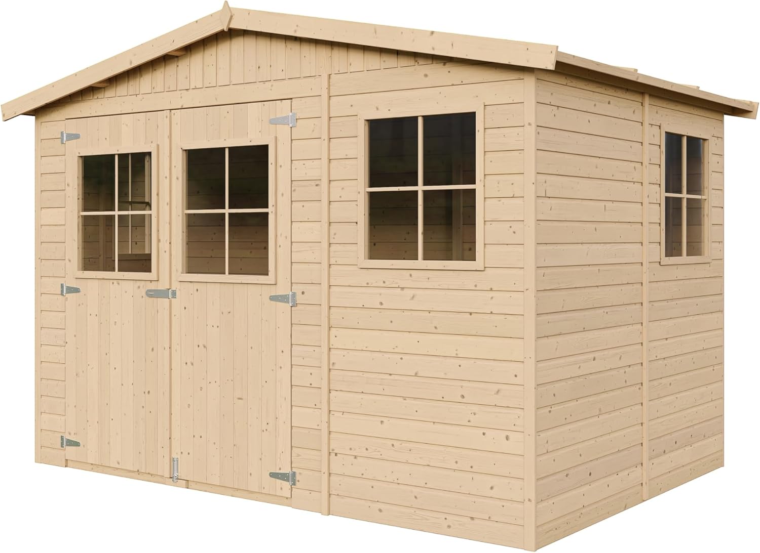 Abri de Jardin en Bois Exterieur avec Les PLANCHERS IMPRÉGNÉ- Cabane de Jardin en Pin/épicéa-H226x324x216 cm/6m2- Construction de Panneaux- Rangement pour vélos, Remise à Outils- karaca-alisveris M334+M334G