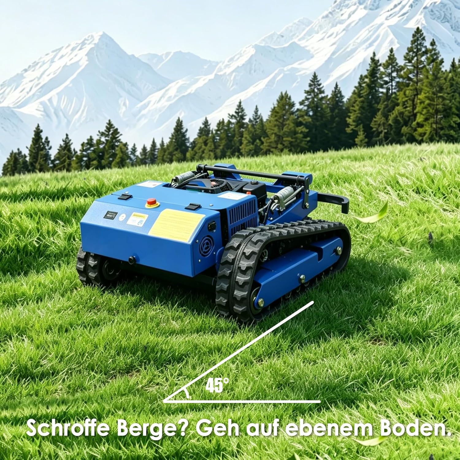 Tondeuse robot - hybride 4 roues motrices - télécommandée - électrique - tout-terrain