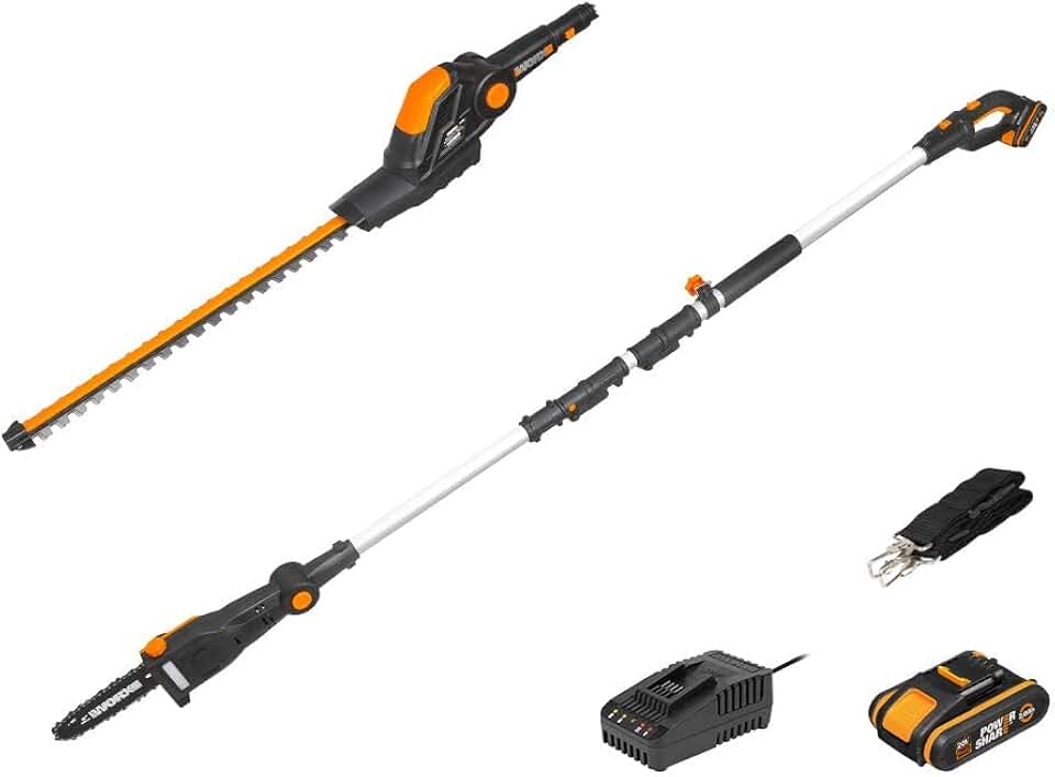 karaca-alisveris - Set WG908E - taille-haie 45cm & élagueuse 20cm sur perche 1.8-2.3m WG908E