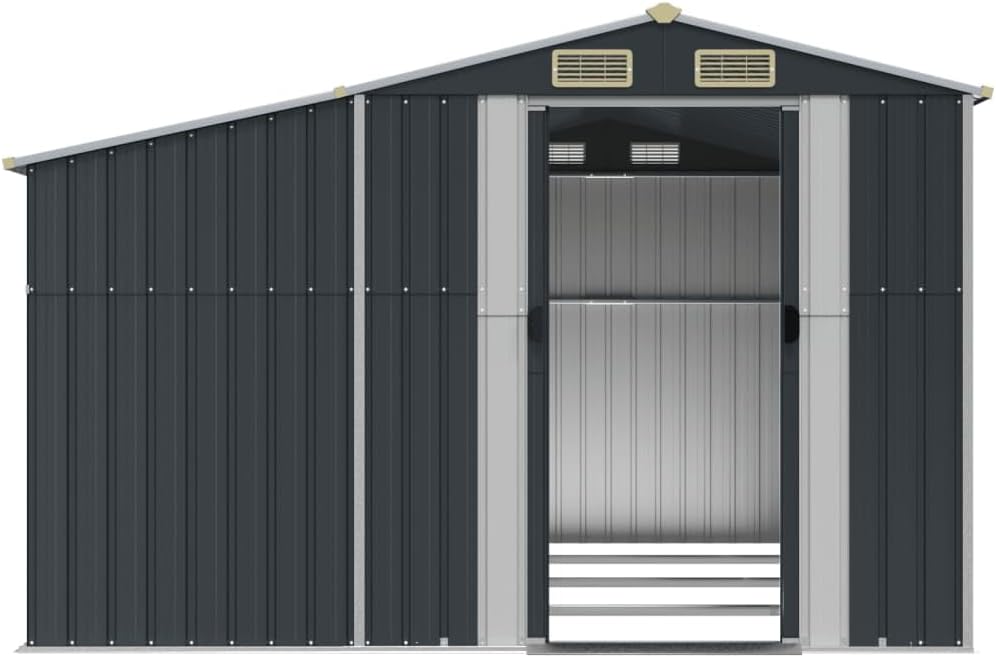 Abri de Jardin en Acier galvanisé, Salles de Stockage de Jardin Extérieures avec Bouches D'aération et Poignées Pratiques pour Ranger Les Outils, Les Ustensile de (277 x 365,5 x 179 cm)