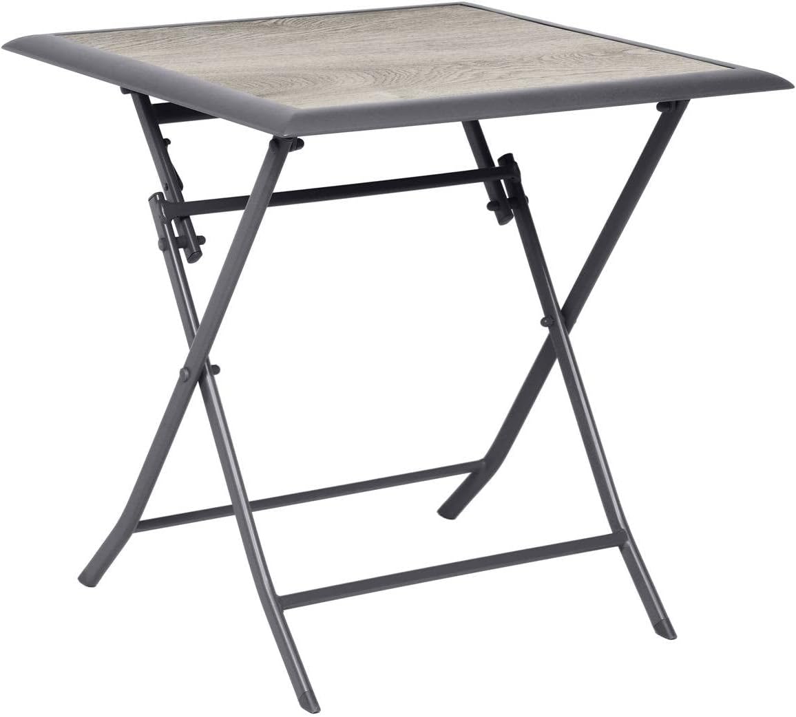 karaca-alisveris - Azua table pliante carrée 2 places gris aluminium