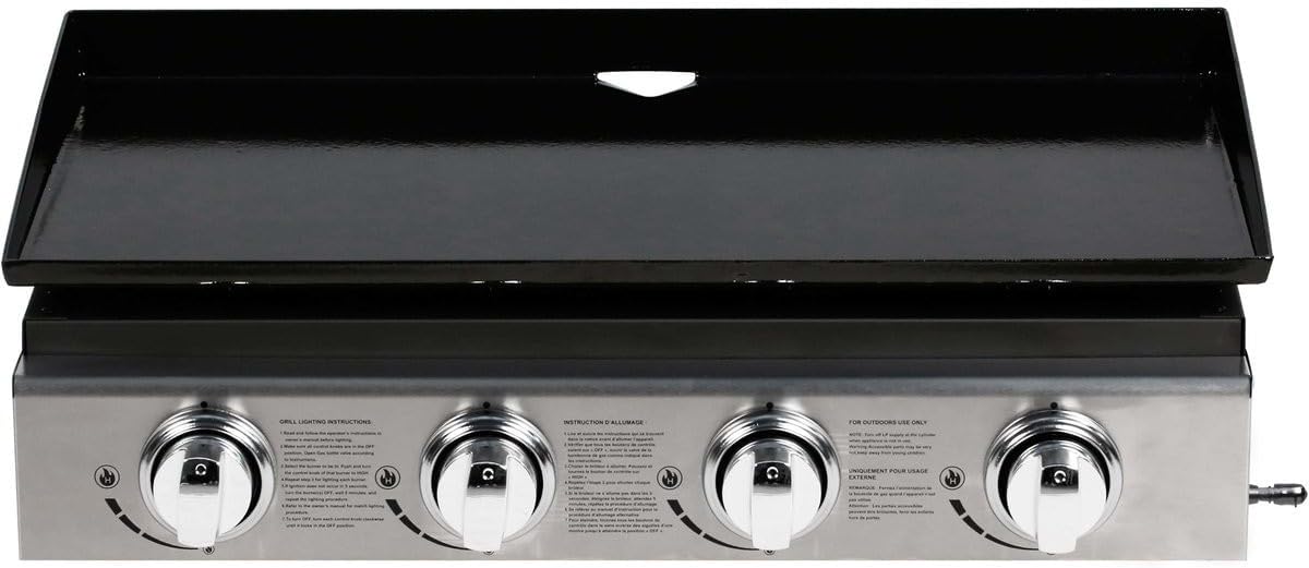 Plancha - 4 brûleurs, 9.7kW, gris, dimensions familiales