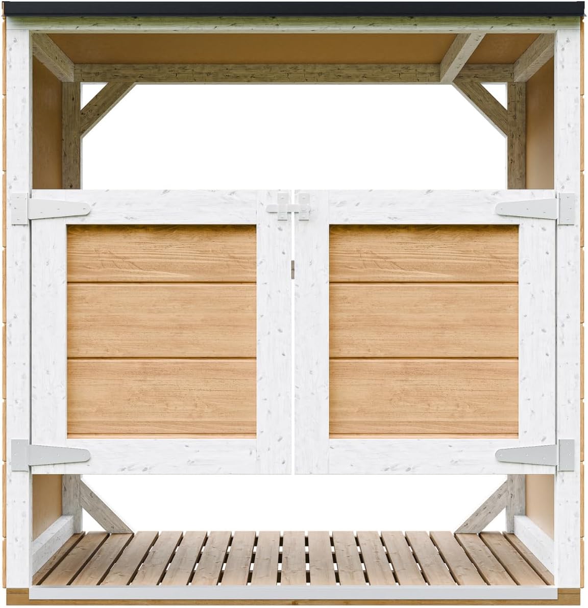 Abri de Jardin pour poubelles, Cache Poubelle extérieur 2x240L – Coffre de Rangement Exterieur, Armoire de Jardin, cabane de Jardin Exterieur – karaca-alisveris M980A-HARVEST Honey