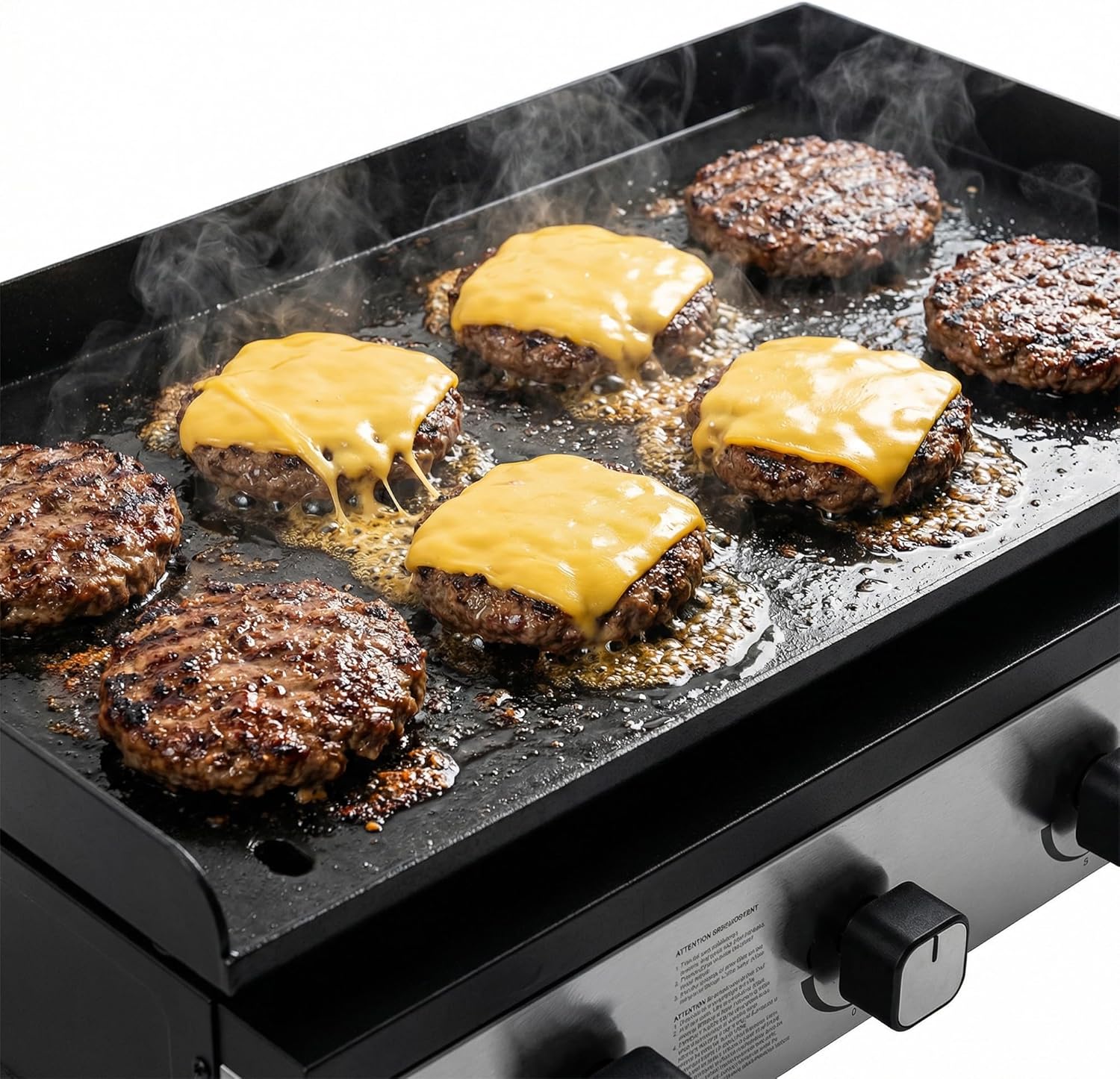 Plancha à gaz - 4 brûleurs, 10kW, noir, grande surface de cuisson