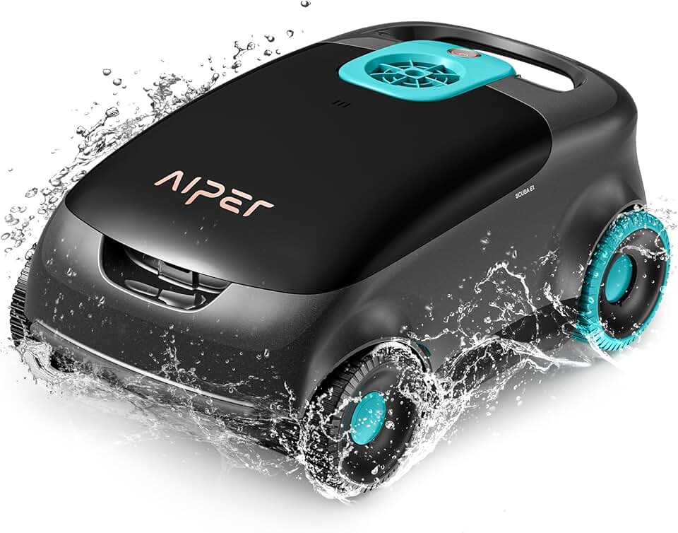 karaca-alisveris - Robot piscine sans fil - 100-130 min autonomie, filtration avancée, stationnement auto