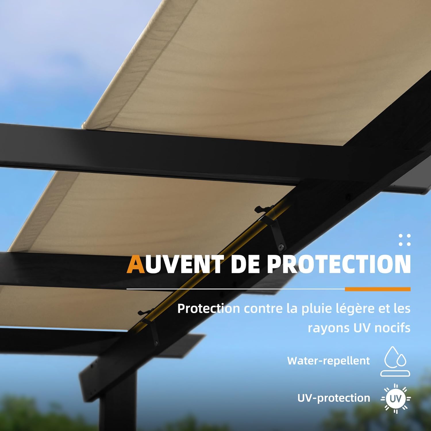 karaca-alisveris - Pergola aluminium 4x3m, toit rétractable, éclairage intégré