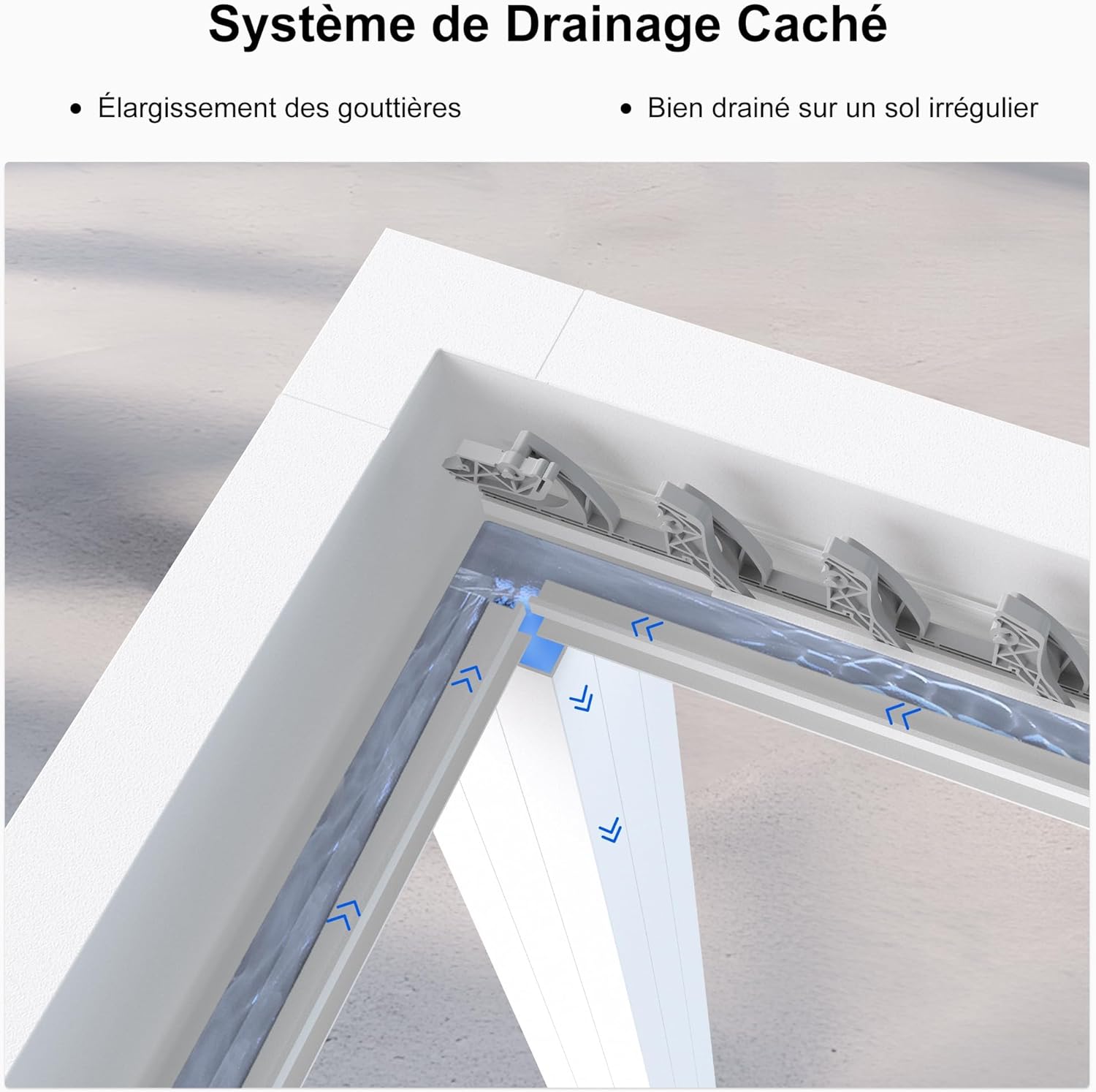 karaca-alisveris - pergola bioclimatique - 4,24x3m - aluminium, stores enrouleurs, lames orientables