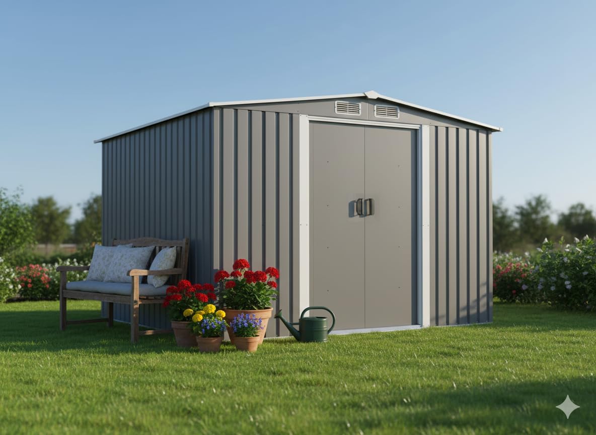karaca-alisveris - Jura - 6.66 m² - Abri métal robuste rangement jardin