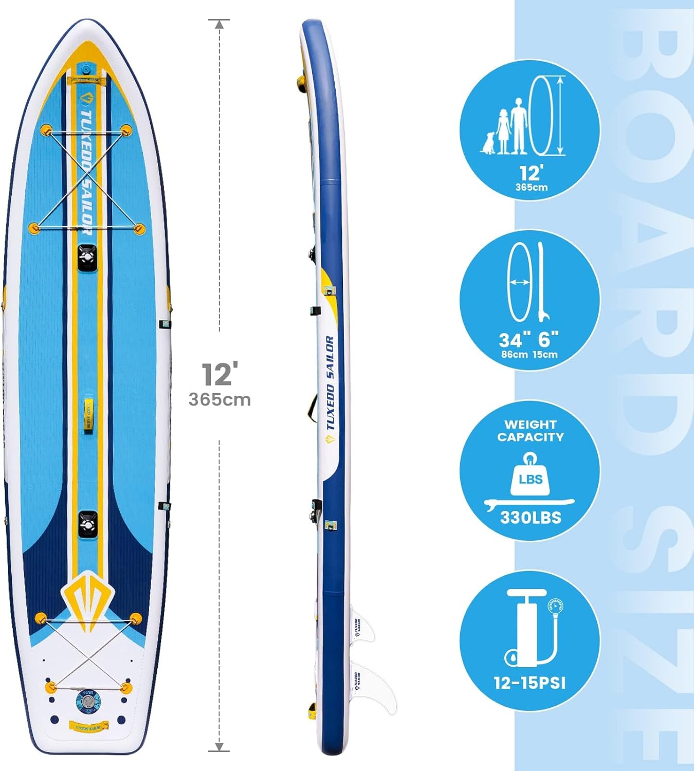karaca-alisveris - Paddle gonflable adulte - sup 320x80x15cm - planche stable, accessoires complets