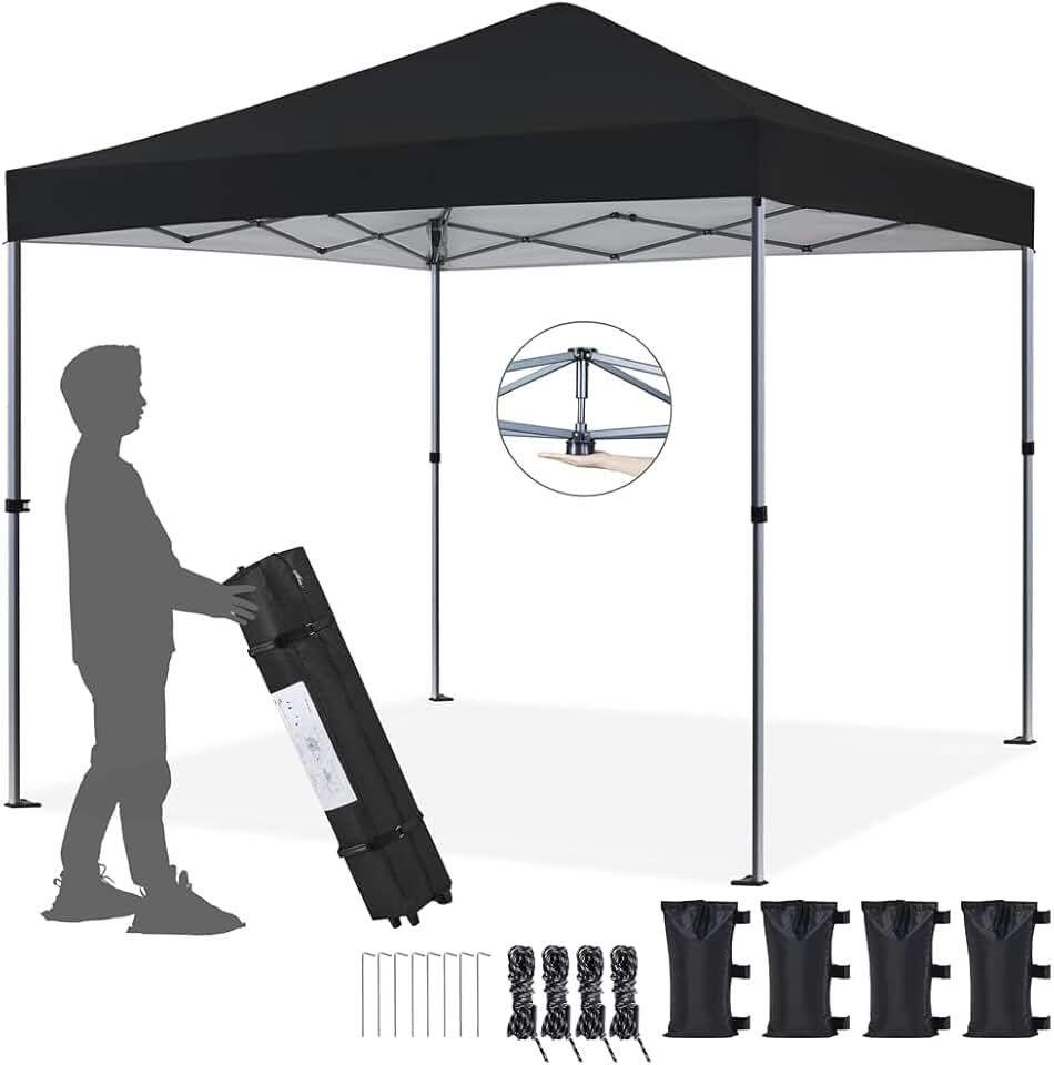 karaca-alisveris - tonnelle pliante 3x3m - sac de transport, sable, chevilles