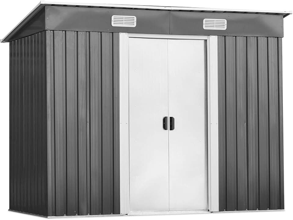 karaca-alisveris - abri de jardin extérieur, 238x131x181 cm, 2 portes coulissantes