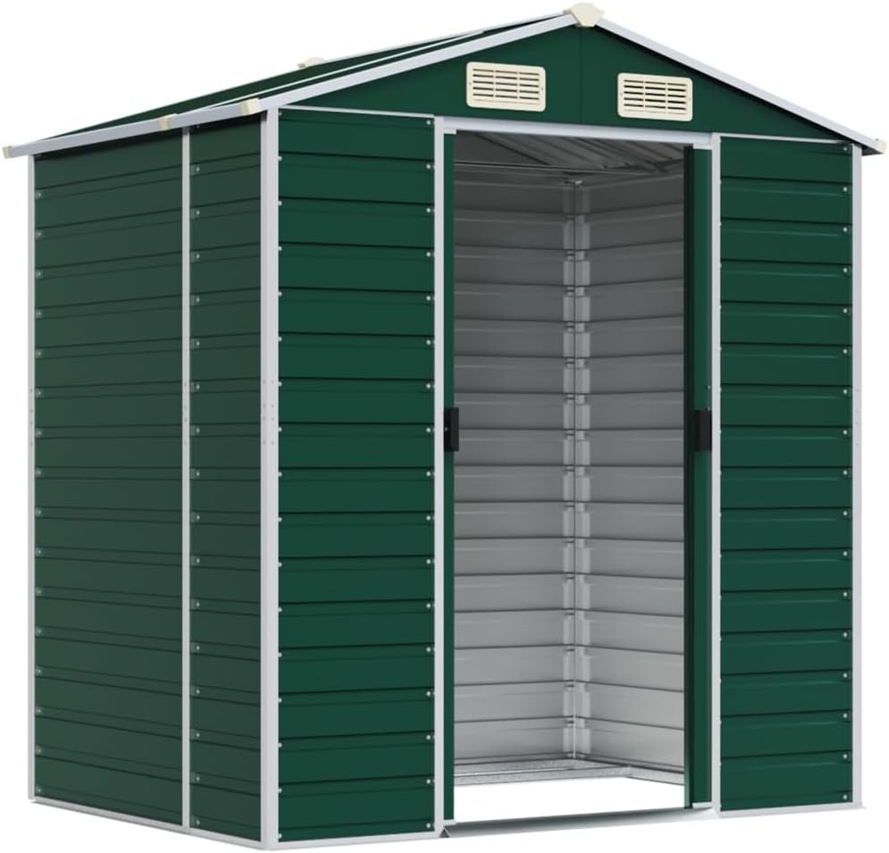 GuyAna - Abri de jardin métal 191x130x198 cm, acier galvanisé, stockage outils