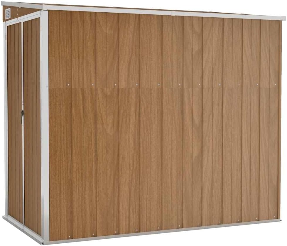 karaca-alisveris Abri de Jardin Mural Marron 118x194x178 cm Acier galvanisé, Maison & Jardin, Pelouses & Jardins, Vie en extérieur, Structures extérieures, Cabanes & abris de Jardin, Brun, (Poids 31.54KG)