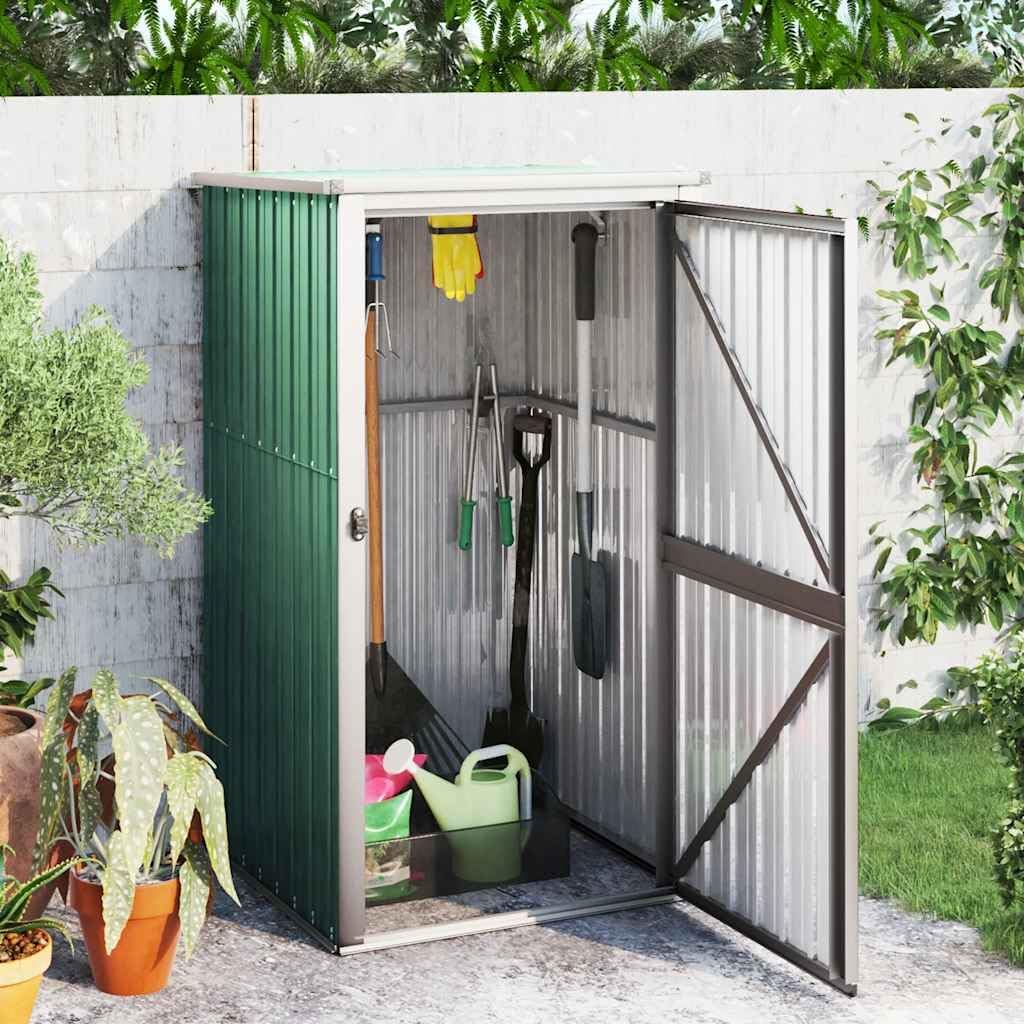 Abri de jardin vert - 88x89x161cm - acier galvanisé, compact, 20kg