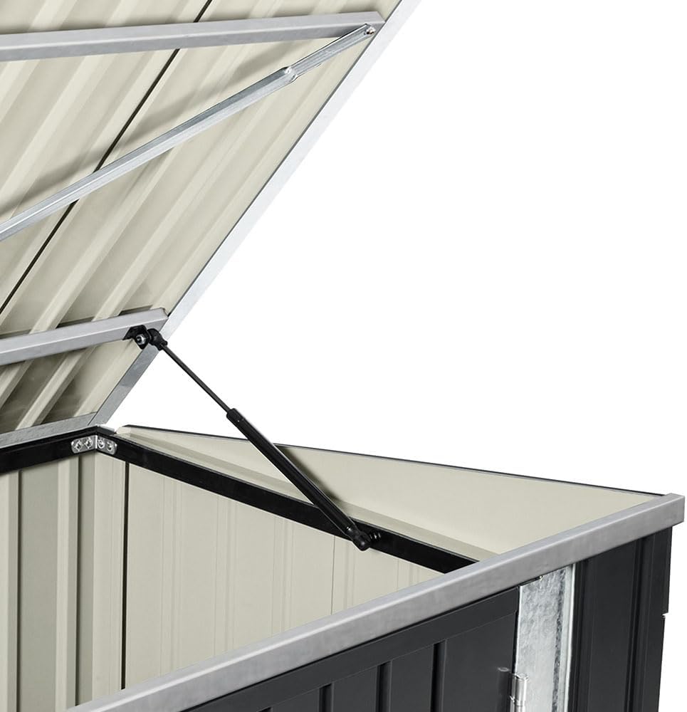 karaca-alisveris - Abri de jardin métal 210x105x130cm - toit ouvrant, double porte, rangement vélos