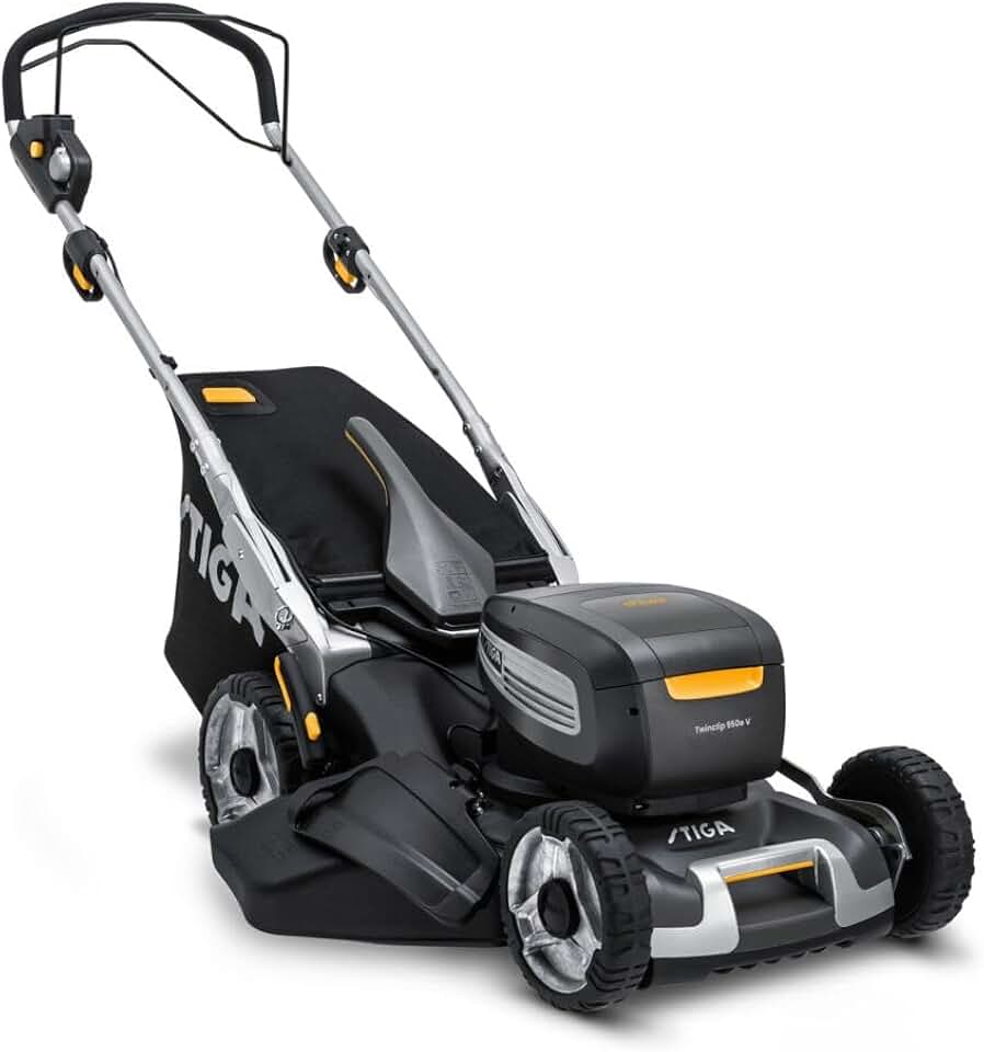 karaca-alisveris Twinclip 950e V Kit Tondeuse À Gazon À Batterie, 48 cm, 48 V – Lame Double Couche, 2 Batt. 7,5 Ah + Chargeur – Pelouses jusqu'à 1 100 m²