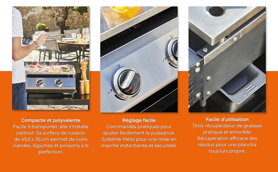 Plancha Cadix 2 feux Plaque inox karaca-alisveris