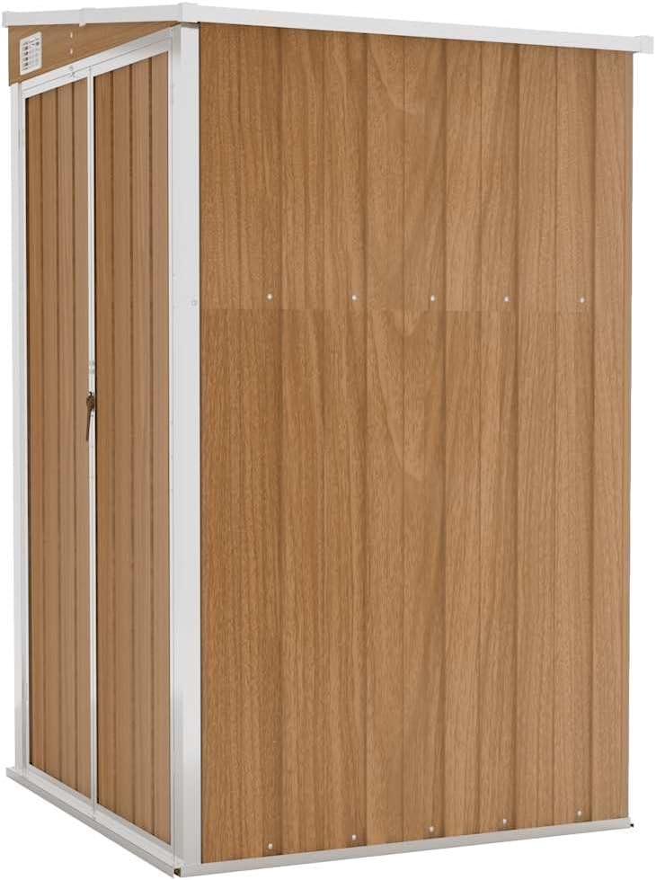 karaca-alisveris Remise de Jardin Murale Marron 118x100x178 cm Acier galvanisé,Maison & Jardin, Pelouses & Jardins, Vie en extérieur, Structures extérieures, Cabanes & abris de Jardin, Brun (Poids 22.7KG)